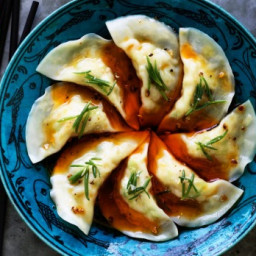 Spanner crab and ginger dumplings with Sichuan chilli oil recipe