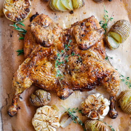 Spatchcock Chicken Recipe with Garlic and Herbs