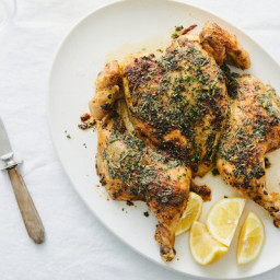 Spatchcocked Chicken With Herb Butter