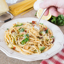 Speedy Spaghetti with Anchovy, Chilli and Avocado