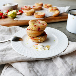 SPELT STRAWBERRY, LIME and RICOTTA CAKES
