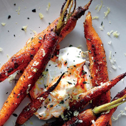 Spice-Crusted Carrots with Harissa Yogurt