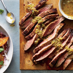 Spice-Crusted Flank Steak with Crispy Potatoes Is the Perfect Weeknight Din