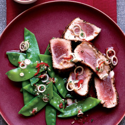 Spice-Crusted Tuna with Thai Snow Pea Salad