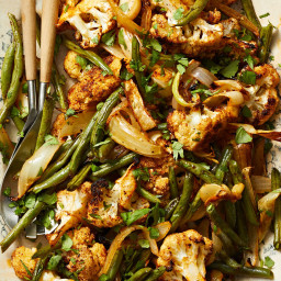 Spice-Roasted Cauliflower with Green Beans