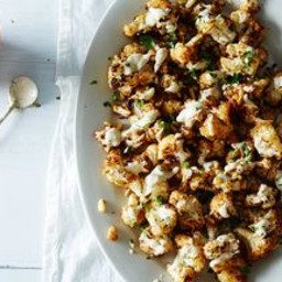 Spice-Roasted Cauliflower with Pine Nuts and Tahini Drizzle
