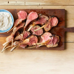 Spice-Rubbed Lamb Rack with Yogurt and Fresh Herbs