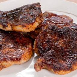 Spice-Rubbed Pork Chops with Sorghum BBQ Sauce
