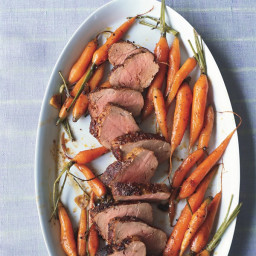 Spice-Rubbed Pork Tenderloin with Roasted Baby Carrots