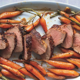 Spice-Rubbed Pork Tenderloin with Roasted Baby Carrots