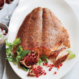 Spice-Rubbed Salmon with Herb-and-Pomegranate Raita