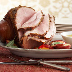 Spice-Rubbed Ham with Apple-Maple Sauce