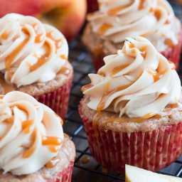 Spiced Apple Cupcakes with Caramel Frosting