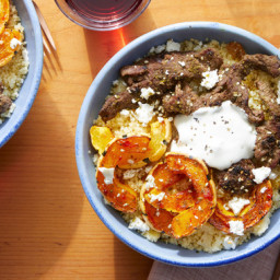 Spiced Beef & Couscous with Maple-Harissa Squash