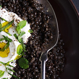 Spiced Black Lentils with Yogurt and Mint