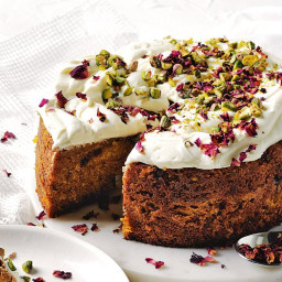 Spiced carrot cake with labneh icing