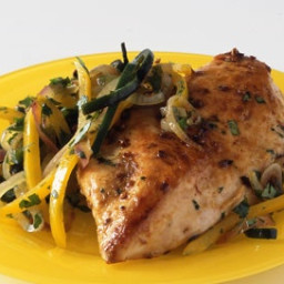 Spiced Chicken Breasts with Poblano and Bell Pepper Rajas