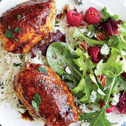 Spiced Chicken Thighs with Garlicky Rice