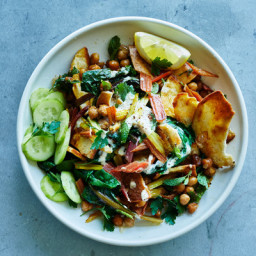 Spiced Chickpea Salad With Tahini and Pita Chips