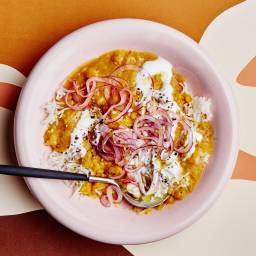 Spiced Dal with Fluffy Rice and Salted Yogurt