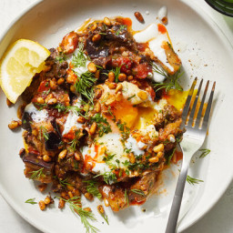 Spiced Eggplant and Tomatoes With Runny Eggs