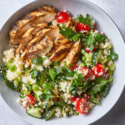 Spiced Grilled Chicken with Cauliflower Rice Tabbouleh