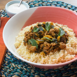 Spiced Lamb & Beef Tagine with Lemon-Garlic Couscous & Labneh