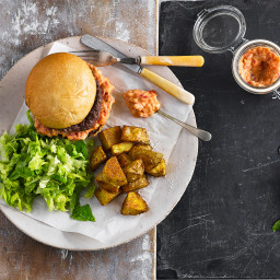 Spiced Lamb Burger With Spicy Potatoes
