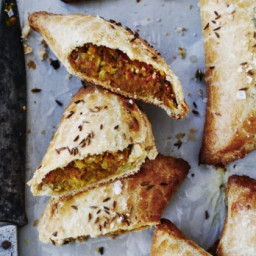 Spiced lentil and vegetable pasties