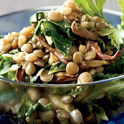 Spiced Lentils with Mushrooms and Greens Recipe