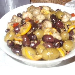 Spiced Marinated Olives and Mushrooms
