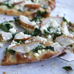 Spiced Pear Flatbreads with Goat Cheese and Mustard Cream