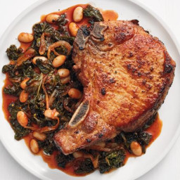 Spiced Pork Chops with Maple-Braised Greens