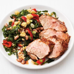 Spiced Pork Tenderloin with Collard Green Salad