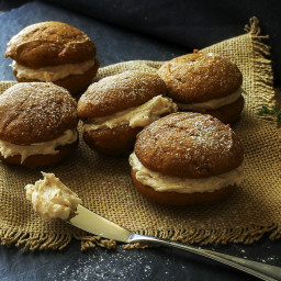 Spiced Pumpkin Whoopie Pies with Browned Butter Maple Cinnamon Frosting