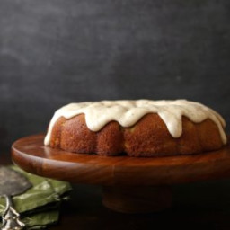 Spiced Zucchini Pear Cake with Brown Butter Glaze