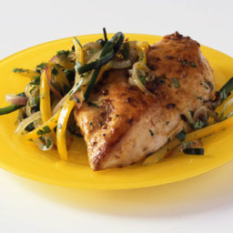 Spiced Chicken Breasts with Poblano and Bell Pepper Rajas