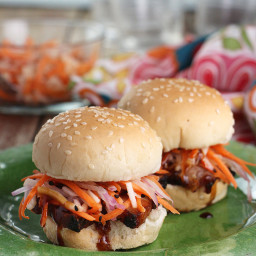 Spicy Asian Pork Belly Sliders with Sweet and Sour Slaw