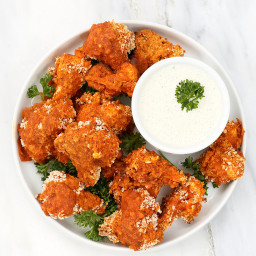Spicy Baked Cauliflower Bites with Celery Ranch