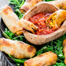 Spicy Baked Mexican Chicken Eggrolls