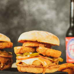 Spicy Barbecue Ranch Onion Ring Chicken Sandwich