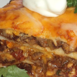 Spicy Beef and Bean Enchilada Pie Recipe