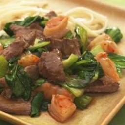 Spicy Beef with Shrimp and Bok Choy