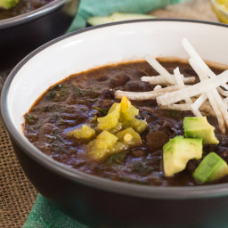 Spicy Black Bean Chili with Hearty Greens