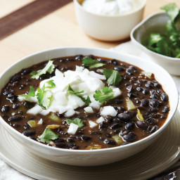 Spicy Black Bean Soup with Chorizo