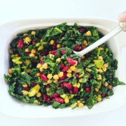 Spicy Black Kale and Bean salad