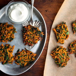 Spicy Carrot and Spinach Latkes