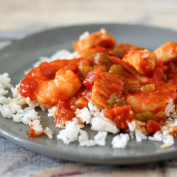 Spicy Chicken and Shrimp With Rice
