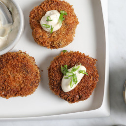 Spicy Chipotle Salmon Cakes with Lemon Mayonnaise