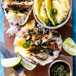 Spicy Fish Tacos with Tequila Lime Pineapple